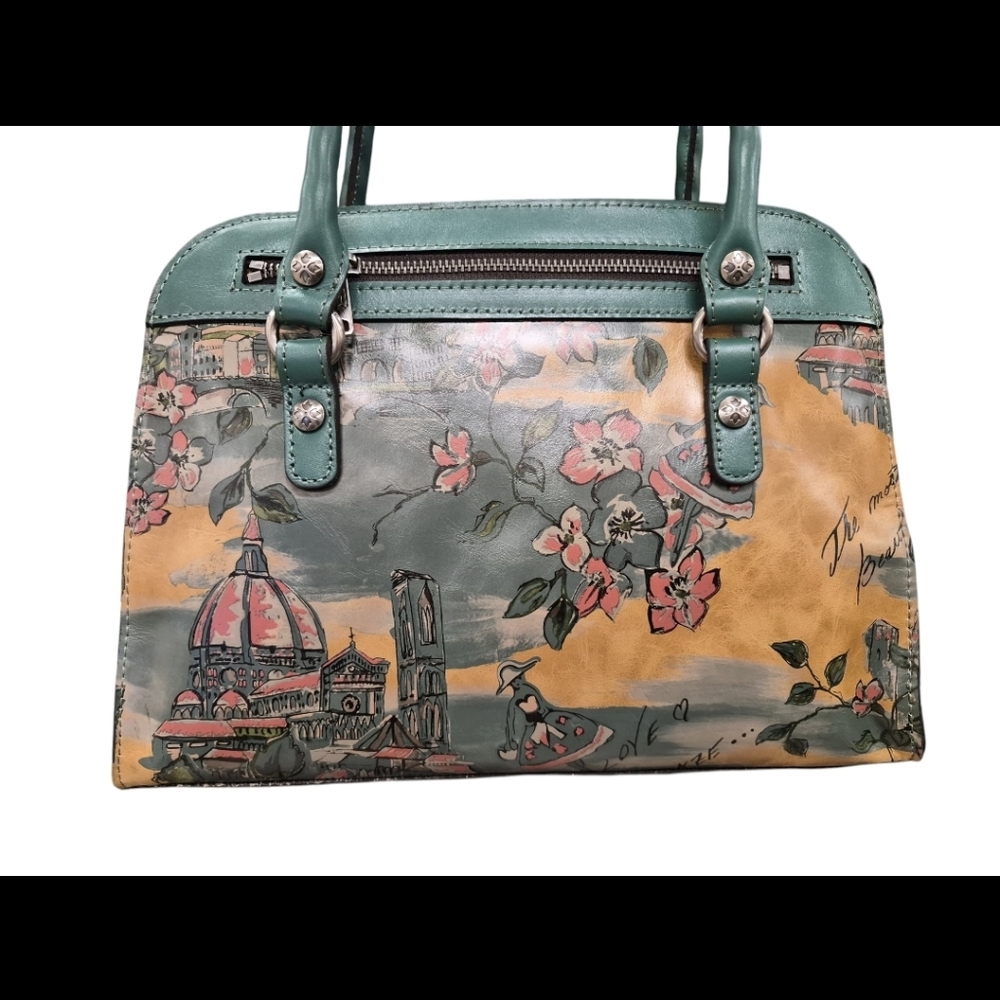 Patricia Nash Multicolor Floral and Cityscape Shoulder Bag